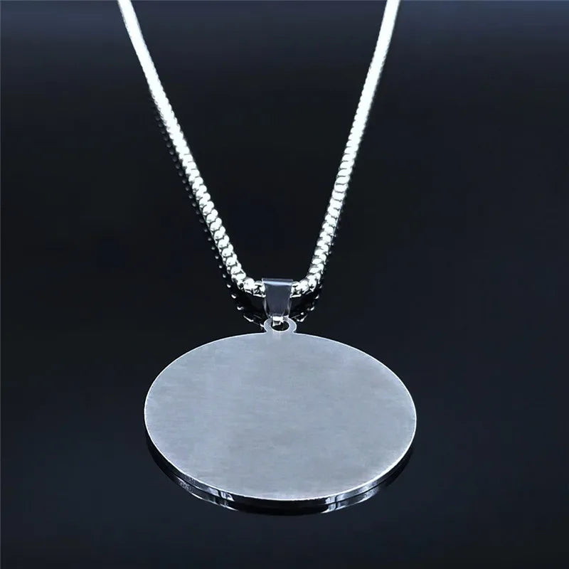 Angel Raziel Silver Pendant Necklace — Stainless Steel