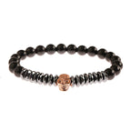 Luxury Men Stone Beads Skull Erkek Bileklik Bracelet Set Black CZ Crown Copper Bracelets For Women Pulseras Mujer