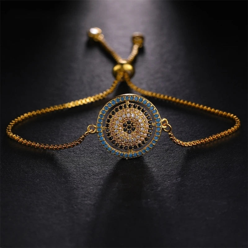 Iced Out Hamsa Copper Bracelet — Adjustable