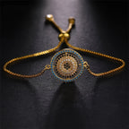 Iced Out Hamsa Copper Bracelet — Adjustable