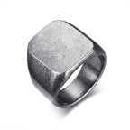 Geometric Arrow Square Men Ring,Punk Stainless Steel Signet Ring Stamp Ring Thumb Ring,Minimalist Jewelry Gifts