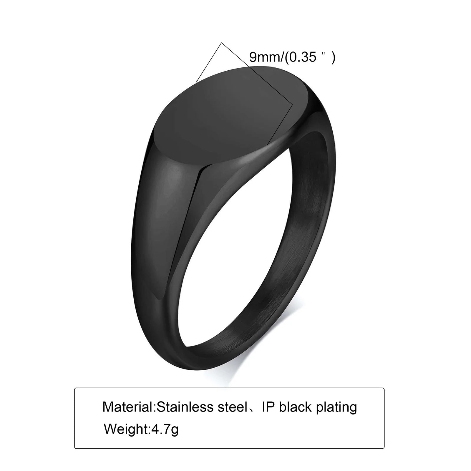 Square Signet Pinky Ring — Stainless Steel
