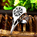 BEIER Stainless steel Thor Hammer Viking Amulet Viking Raven Ring Scandinavian Jewelry man Ring BR8-296