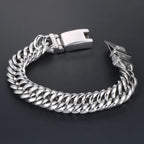 13MM Curb Chain Bracelet Men's Polished Stainless Steel Man Bracelet for Men 18+