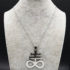 Cross Silver Pendant Satan Church Symbol Kolye