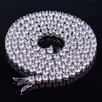 TOPGRILLZ 3mm-10mm Iced Out Bling AAA Zircon 1 Row Tennis Chain Necklace Men Hip Hop Jewelry Gold Silver Color Charms