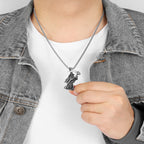 Grim Reaper Scythe Skull Pendant — Stainless Steel