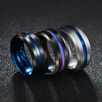Letdiffery Hot Sale Groove Rings Black Blue Punk Stainless Steel Midi Rings For Men Charm Women Jewelry Dropshipping Wholesale