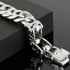 Massive Man Bracelet On Hand Wrist Accessories Polished Stainless Steel Iron Jewelry Bracelets Male Engravable Mannen