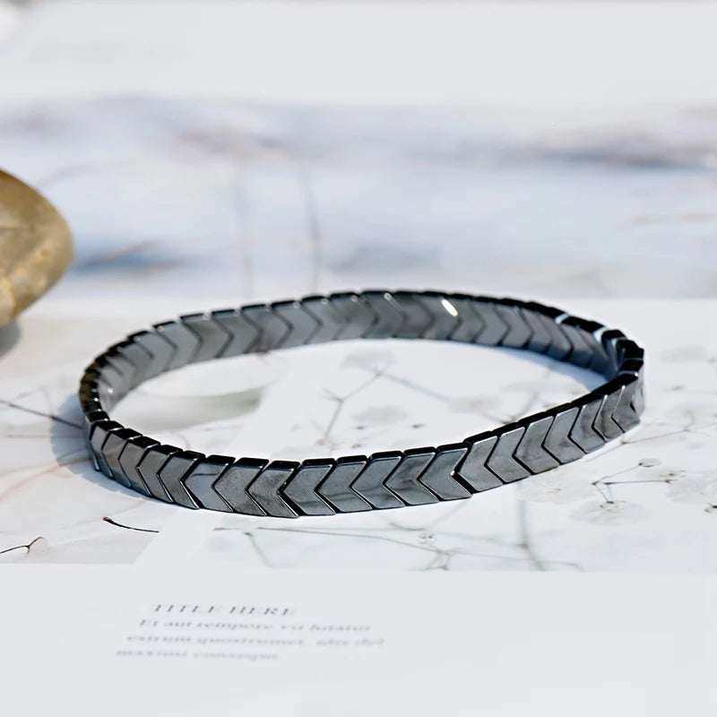 New Arrow Hematite Elastic Bracelet Men Jewelry Armband Heren Fashion Beaded Yoga Bracelet Women Bileklik