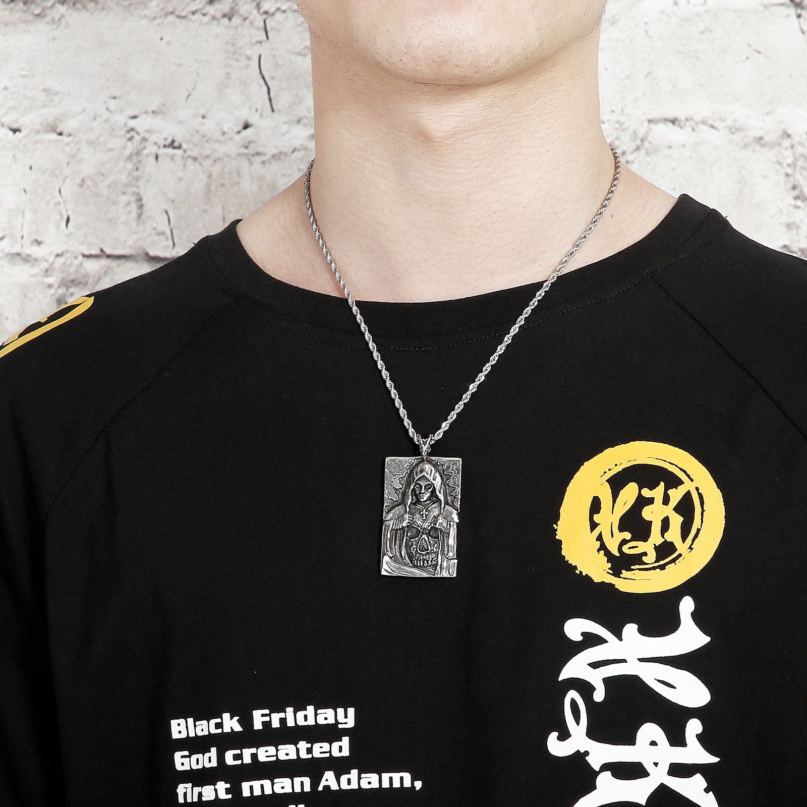 Masked Death Ghost Pendant Necklace — Stainless Steel