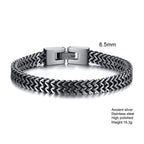 Stylish Stainless Steel Bali Foxtail Chain Bracelet for Men,Double Franco Link Chain Bracelets,Male Jewelry Gift for