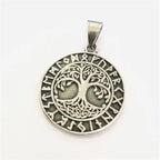 Norse Vikings Pendant Stainless Steel Vegvisir Compass Nordic Runes Odin Men Women Necklace Gift