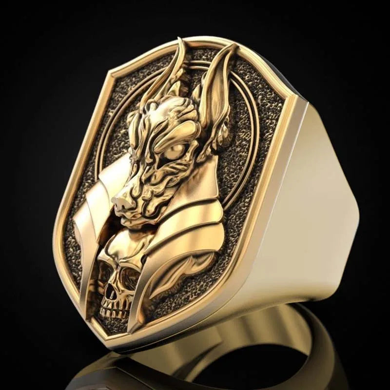 New 2020 The ring of Anubis The Egyptian God of death golring-platedwerewolf ring