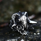Beier 316L Stainless Steel Ancient dish Sheep cattle head Skull Ring Messenger of hell satan Personality Fashion