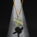 Flying Money Necklace Wings Cash Pendant Men's Jewelry Punk Hip Hop Rock Style Rap Dancer Handsome Guy Accessories Cool