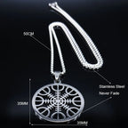 Viking Compass Pendant Necklace — Stainless Steel