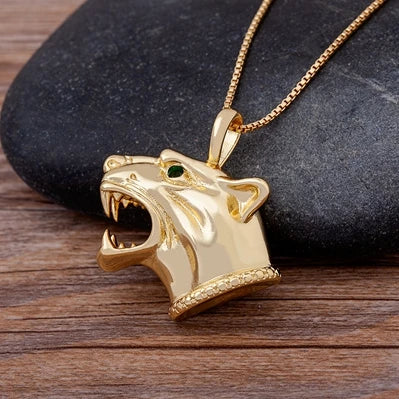 Hip Hop Wolf Head Pendant Necklace — Stainless Steel