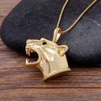 Hip Hop Wolf Head Pendant Necklace — Stainless Steel