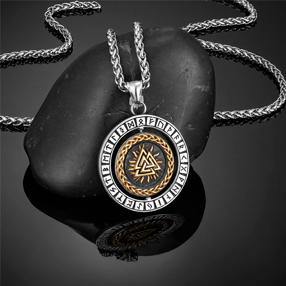 Viking Vegvisir Stainless Steel Pendant Necklace