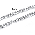 Cuban Link Chain Necklace 3-7mm — Stainless Steel