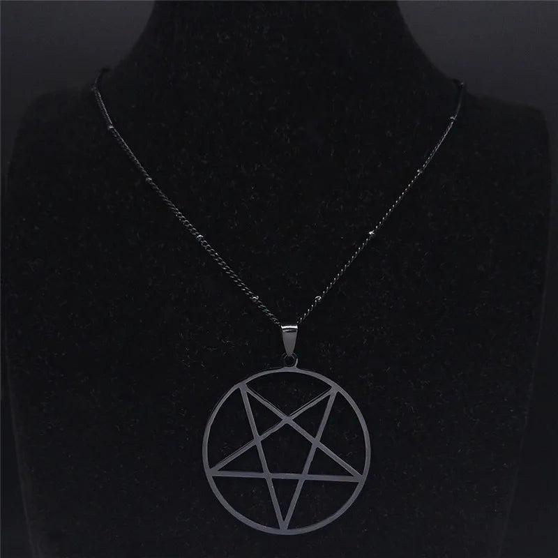 Pentagram Witchcraft Chain Necklace — Stainless Steel