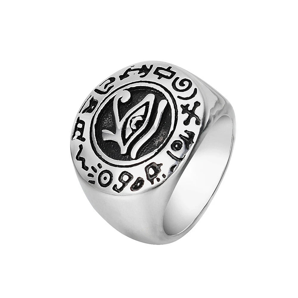 Ancient Egyptian Eye of Horus Signet Ring — Stainless Steel