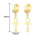 Cross Mini Huggie Hoop Earring — Stainless Steel