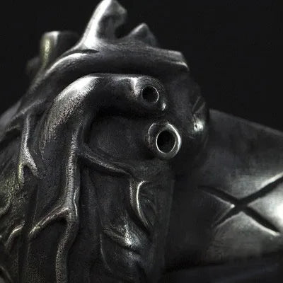 Stainless Steel Unique New Vintage Heart Ring Biker Punk Rock Gothic Punk Santa Muerte Jewelry Ring Party Wholesale