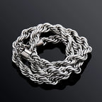 TOPGRILLZ 8MM Stainless Steel Rope Chain Necklace 18"20"24"  Gold Color Necklace Hip Hop Fashion Jewelry For Men Party