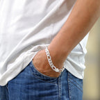 Punk Link Chain Bracelet in Silver Tone Color