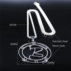 Mammon Silver Round Pendant Necklace — Stainless Steel