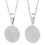 Saint Benedict Medal Cross Necklace — Two-Tone Stainless Steel