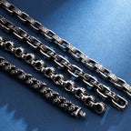 Gothic Skull Head Links Chain Bracelet For Man 316L Stainless Steel Skeleton Charm Men's Bracelets 7.87" 9" Male Bike