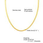 Gold Snake Chain Necklace — 38-60cm