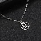 Cazador Zodiac Pendant Necklace for Women 12 Constellation Aries Pisces Gemini Chocher Stainless Steel Jewelry Gold Color Gifts