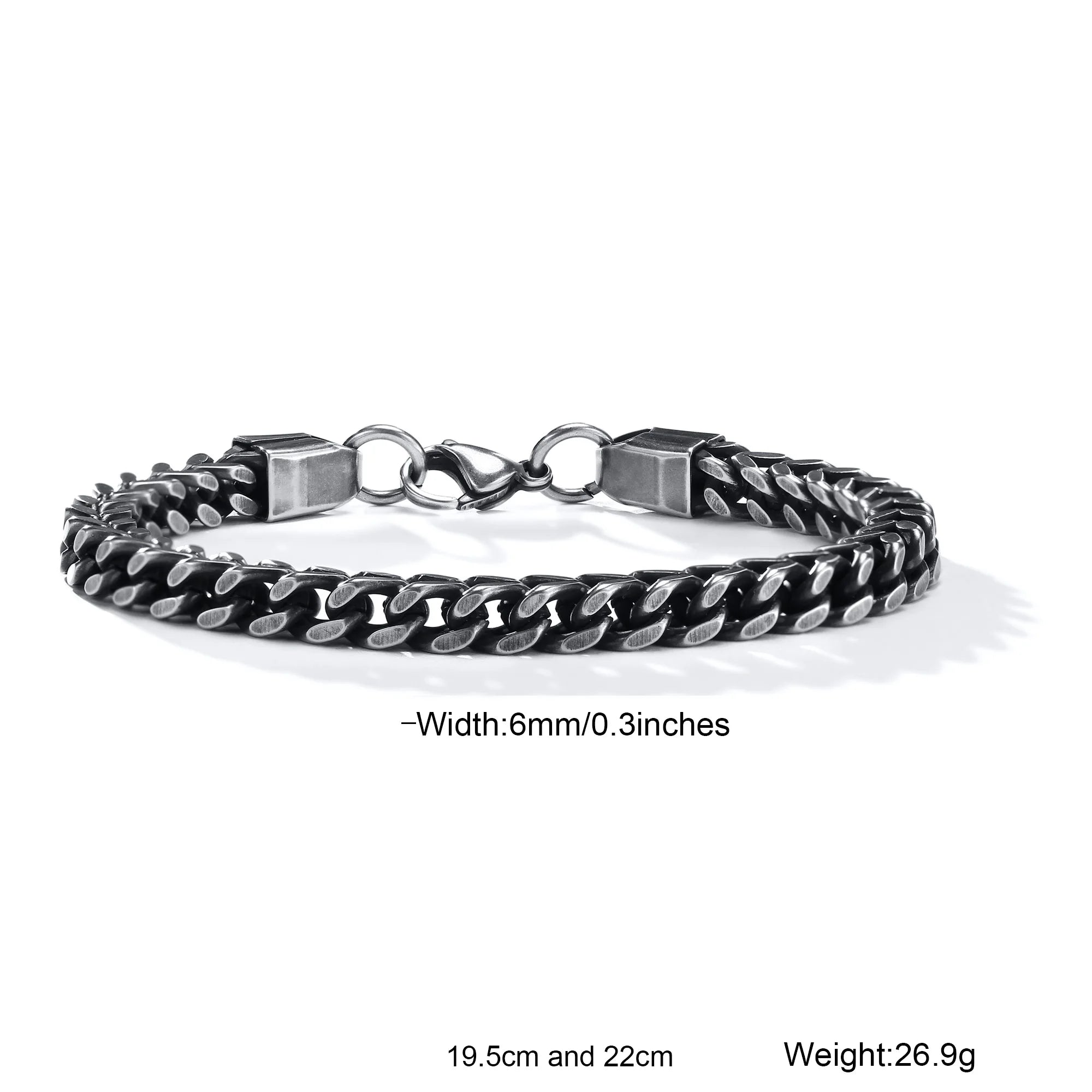 Stylish Stainless Steel Bali Foxtail Chain Bracelet for Men,Double Franco Link Chain Bracelets,Male Jewelry Gift for