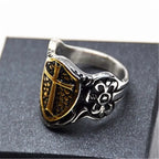 Vintage Gothic Lucifer Satan Signet Ring Fashion Punk Stainless Steel Seal Ring Men and Women Pagan Party Jewelry Gift Wholesale