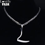 Grim Reaper Silver Pendant Necklace — Stainless Steel