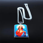 Sacred Heart Jesus Pendant — Silver