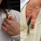 Square Signet Pinky Ring — Stainless Steel