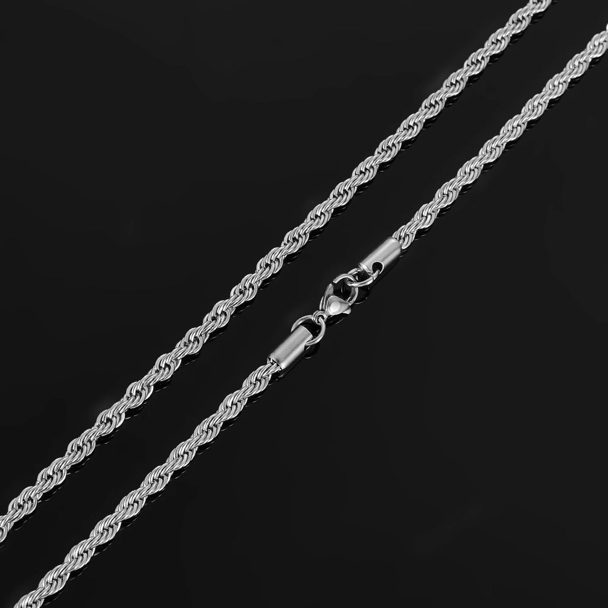 Twisted Rope Chain Necklace — Stainless Steel 6mm