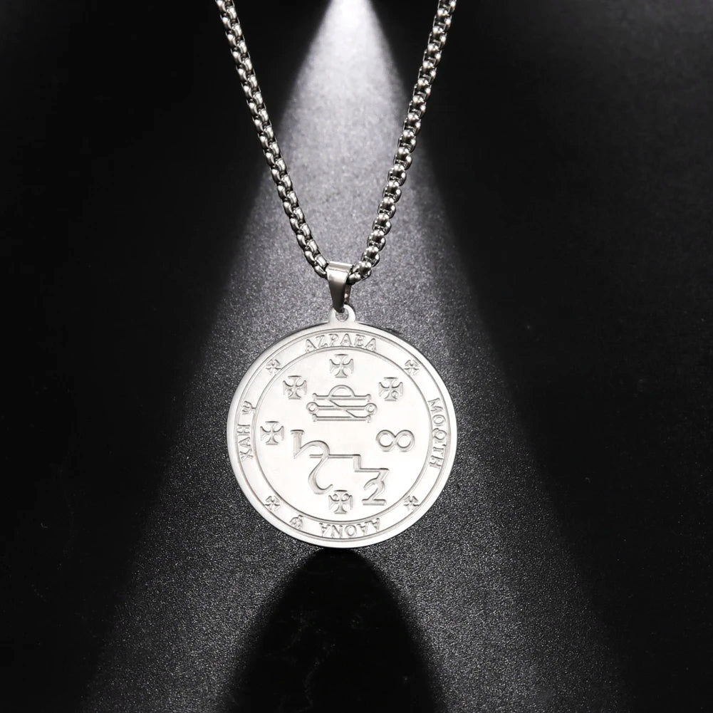 COOLTIME Supernatural Amulet Men Pendant Necklace Stainless Steel Archangel Michael Raphael Uriel Gabrie Angel Talisman