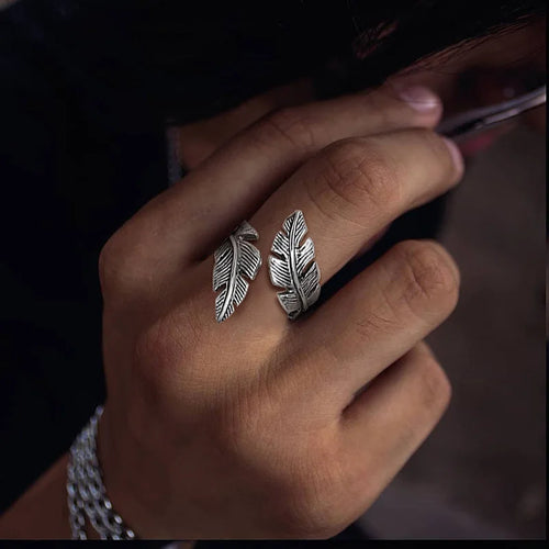 Angel Feather Wrap Ring — Stainless Steel