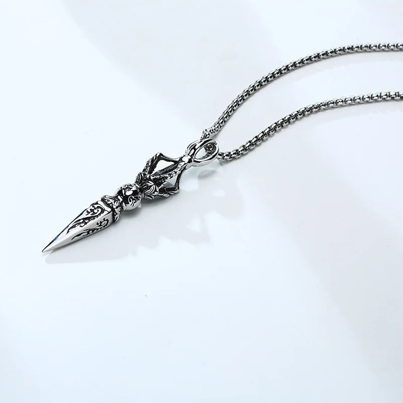 Tibetan Buddhist Vajra Pendant — Stainless