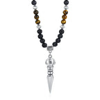 Tibetan Phurba Dagger Stone Necklace — Stainless Steel