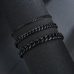 Sifisrri Punk Men 3/5/7mm Stainless Steel Curb Cuban Link Chain Bracelets Gold Color Solid Chains Unisex Wrist Jewelry Gift