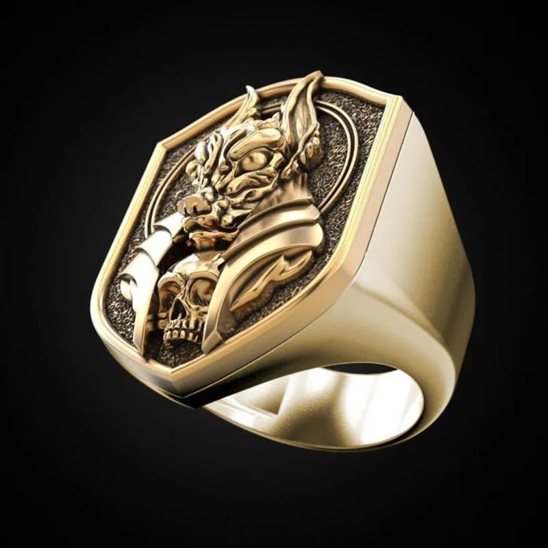 New 2020 The ring of Anubis The Egyptian God of death golring-platedwerewolf ring