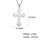 Religious Jesus Cross Pendant Necklace — Stainless Steel Chain