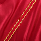 2024 Hot Sale Retail Long Gold-Color Man Necklace 4mm 16,18,20,22,24,26,28,30 Inch Twist Rope Chain Jewelry Accesory
